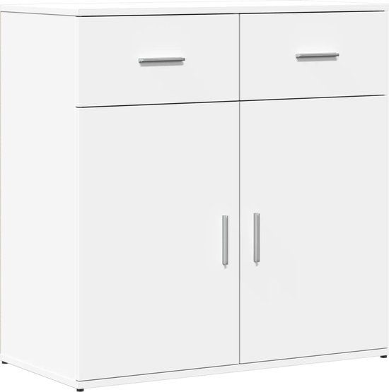 vidaXL Dressoir - 79x38x80 cm - Bewerkt Hout - Wit