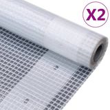 vidaXL Dekzeilen 2 stuks Leno 260 g/m² 2x6 m Wit