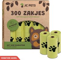 JC Pets Hondenpoepzakjes - 300 stuks - 100% Biologisch Afbreekbaar - Poepzakjes Hond - 20 rollen
