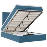 vidaXL Lit coffre avec matelas 90x200cm Velours Bleu foncé