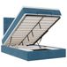 vidaXL Lit coffre avec matelas 90x200cm Velours Bleu foncé
