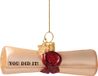 Vondels Diplôme certificat 3cm glazen kerstbal, beige