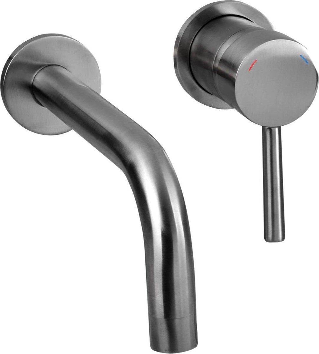 Differnz Kraan Inbouw koud/warm rechts Gunmetal 30.416.15