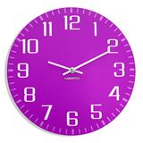 FLEXISTYLE Moderne ultra stille wandklok FACILE 30cm violet, woonkamer, hal, kantoor, gemaakt in de EU