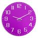 FLEXISTYLE Moderne ultra stille wandklok FACILE 30cm violet, woonkamer, hal, kantoor, gemaakt in de EU