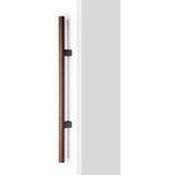 Viefe Poignée de tirage KUMO WOOD BIG ONE en bois et aluminium, noyer + titane noir - 1056 mm - Unilatéral (1 pièce)