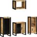 vidaXL Meuble de salle de bain 4 pièces Marron et Noir Bois de manguier massif