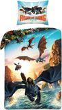 Halantex Housse de couette Comment dresser votre dragon Roaring - 140 x 200 + 70 x 90 cm - Polyester