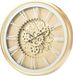 Home & Styling Wandklok/muur klok Lausanne - Vintage Metal - Dia 50 cm - Goudkleurig