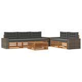 vidaXL - Buiten - bank - set - 6 - st - Natuurlijk - en - Antraciet