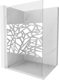 Mexen Kioto L paroi de douche Walk-in 80 x 200 cm, motif blanc, blanc