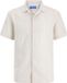 Jack & Jones Overhemd Regular Fit Korte Mouw Linnen Gestreept Lemon Pepper XS