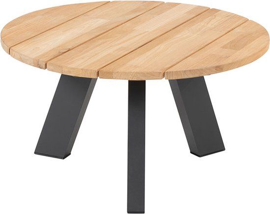 4SO Cosmic Salontafel - Ø65cm - Teak Tafelblad - Grijs