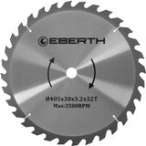 EBERTH Cirkelzaagblad van staal met hardmetalen tanden voor het snijden van hout (diameter 405 mm, boring 30 mm, bladdikte 2,2 mm, zaagbreedte 3,2 mm, 32 tanden, rpm max. 5000)