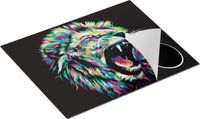 Chefcare Inductie Beschermer Gekleurde Leeuw - 65x52 cm - Inductie Mat