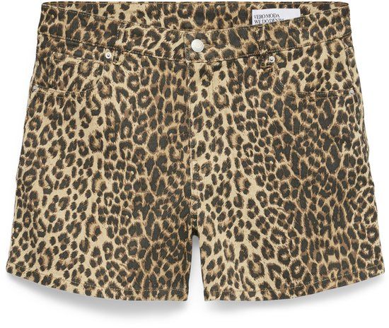 Vero Moda Vmtess Mr Denim Aop Shorts Noos - Silver Mink/leopard - Women's Size S