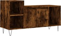vidaXL meuble TV, bois traité, couleur chêne fumé, 100x35x55 cm