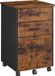 Vasagle Caisson de bureau – 3 tiroirs – Marron vintage/Noir