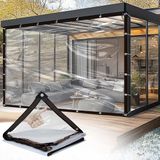 Shenzhen Haorui Industrial Technology Co., Ltd. Dekzeil | transparent pour extérieur | bâche transparente | protection contre la pluie | imperméable | résistant aux UV | bâche étanche à l'air avec œillets | 2,5 x 5 m