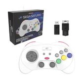 Retro-Bit SEGA Saturn 2.4GHz Pro Manette sans fil Nintendo Switch - Receveurs Saturn & USB inclus - Edition Blanche