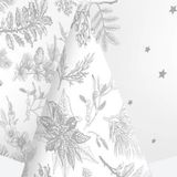 Daisy Kerst nappe - 120 x 180 cm - papier - argent - imprimé feuilles - rectangulaire