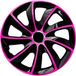 NRM Stig Extra Wieldoppen 14" - roze & zwart - set van 4 stuks - ABS kunststof