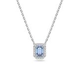 Swarovski Millenia ketting, Octagon-slijpvorm, Blauw, Rodium toplaag
