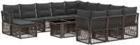 vidaXL Tuinbank Set 13 st Grijs en Donkergrijs polyrattan