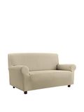Più bello Bielastische bankhoezen crème, polyester, 1 plaats