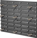 KADAX Werkplaatswandrek, 58 x 78 cm, zwart, 50-delig