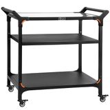 BBQ-Toro Grillwagen | zwart | grilltafel met groot werkblad | BBQ bijzettafel, outdoor grill trolley | grilltafel outdoor, serveerwagen (3 planken (94 x 61 x 90 cm))