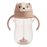 Munchkin Any Angle leerbeker met lekvrij verzwaarde rietje, overgangsbeker voor baby's en peuters, Click Lock-technologie, babygerichte diversificatie (DME), 296 ml, hond