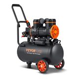 VEVOR Compressor 24L Silent Persluchtcompressor, 6-8 bar, 1450 W (2 pk), 3,5 MPa, 2800 rpm, olievrije 70dB fluistercompressor met 2 wielen, drukvat autoreparaties, spuitlak, houtbewerking