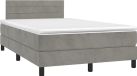 vidaXL Boxspringbed met matras, fluweel, lichtgrijs, 120x190 cm