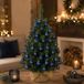 Merkloos / Sans marque Billiet - Vanlaere Mini kerstboom - 75 cm - 81 takken - inclusief 40x donkerblauwe kerstballen - kunststof kerstboom