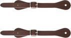 Bol 2 PC Sangles d'éperon en cuir véritable - Marron - Réglable - Western Cowboy - Boucle détachable - Lacet de chaussure - Hommes Femmes - Cavaliers