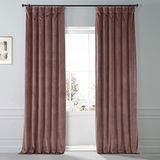 HPD Half Price Drapes Verduisterend solide thermisch geïsoleerd raamgordijn 120 x 214 cm handtekening pluche fluwelen gordijnen voor slaapkamer en woonkamer (1 paneel), VPYC-SBO161234-84, rozenbottel