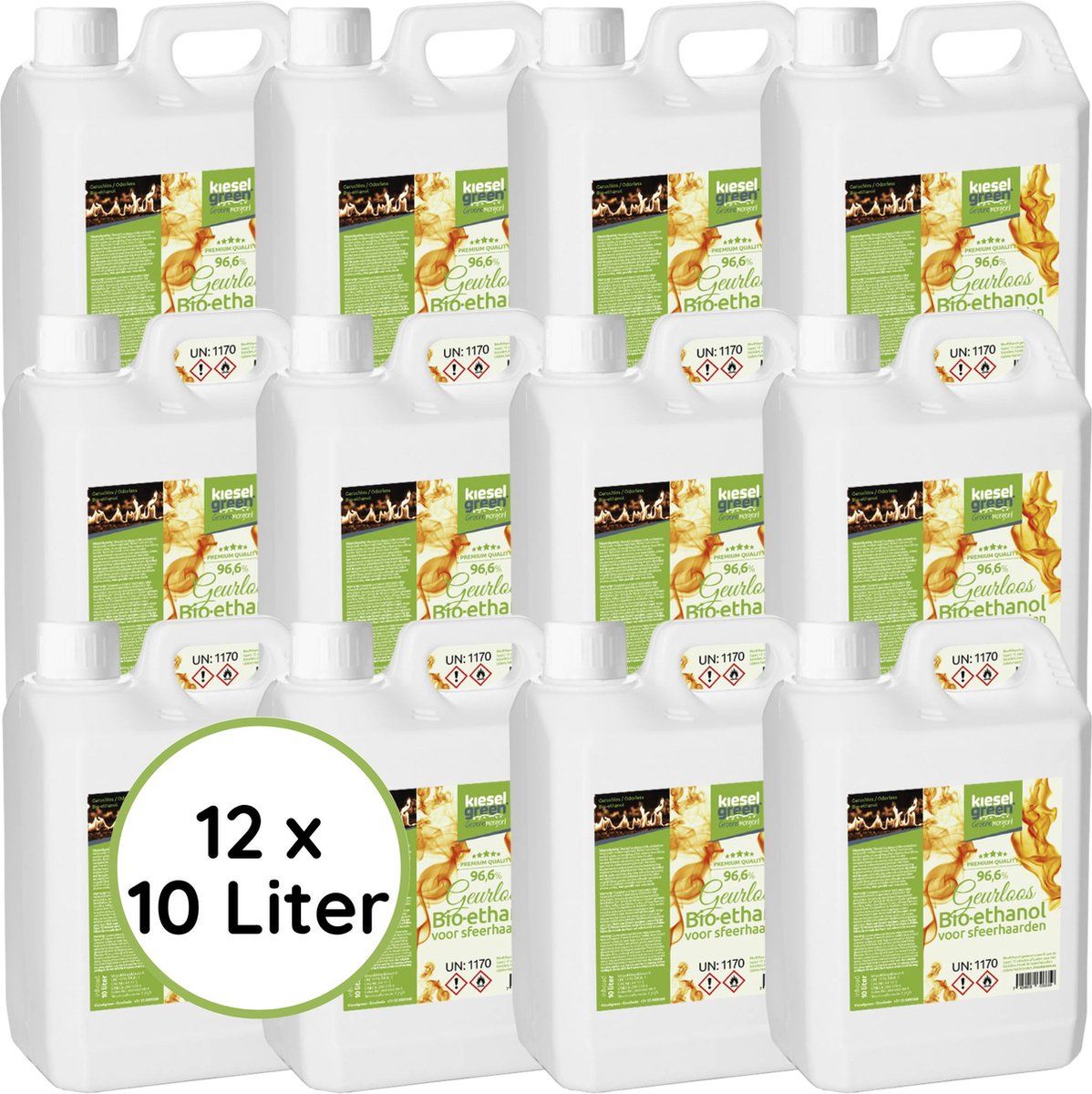 kieselgreen 120 Liter Bio-ethanol 96,6% sfeerhaard biobrandstof in jerrycan bioethanol geurloos