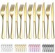 Set de couverts à steak de 12 pièces en acier inoxydable avec revêtement doré