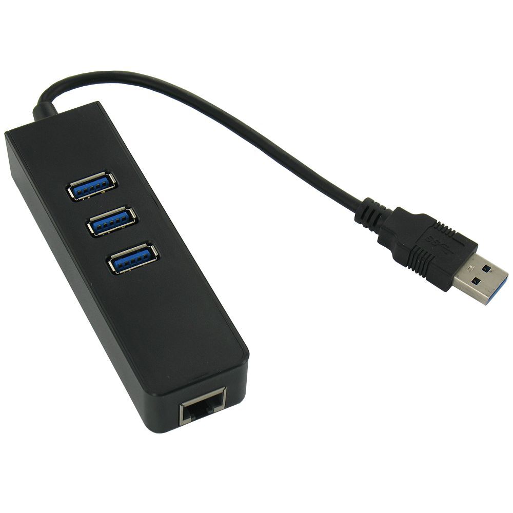 Dolphix USB naar RJ45 Gigabit LAN adapter met USB3.0 hub - 0 15 meter