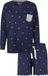 By Louise Dames Pyjama Lounge Set Blauw Hartjes - Maat XXL