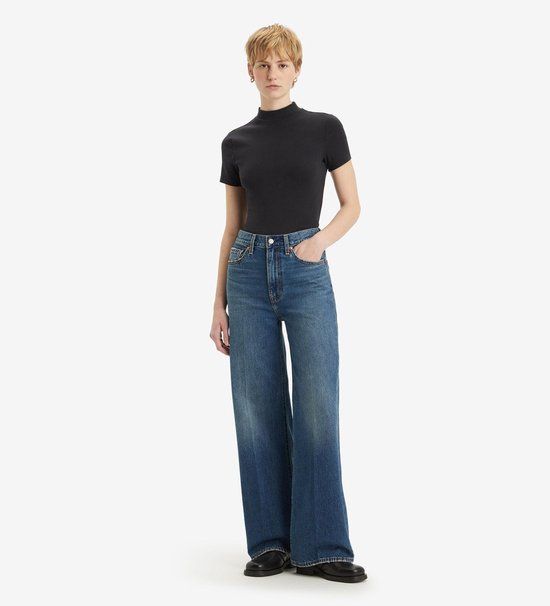 Levi's Ribcage Jeans wijde pijpen Blauw W32 X L30