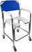 Mobiclinic Manzanares - Toiletstoel - Douchestoel - Met 4 wielen - Aluminium - Mobiele toiletstoel - Tot 100 kg - Gewatteerde armleuningen - Blauw