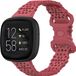 Strap-it Smartwatch bandje - siliconen bandje met patroon - geschikt voor Fitbit Versa 3 / Versa 4 / Sense / Sense 2 - rood