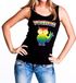 Bellatio Decorations Yoehoe Gay Pride Tanktop/Mouwloos Shirt Zwart met Regenboog Tekst en Knipogende Uil voor Dames - Gay Pride/LGBT Kleding S