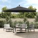 Maison Exclusive - Parasol de jardin avec éclairage LED et mât en métal, 350 cm, anthracite