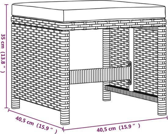 vidaXL 9-delige Tuinset met kussens poly rattan beige