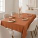 Gaïa Nappe Rectangle 150 X 250 Cm + 6 Serviettes De Table – Double Gaze De Coton Gaïa Abricot