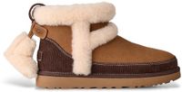 UGG Bruine Classic Mini Heritage leren enkellaarsjes