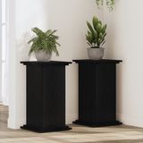 vidaXL Plantenstandaard Zwart eiken 33 x 33 x 60 cm Bewerkt hout